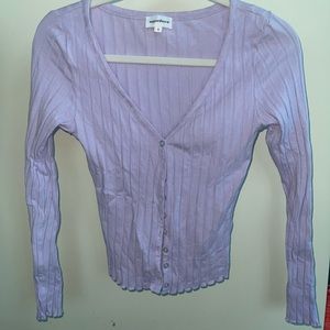 Superdown cropped button down top